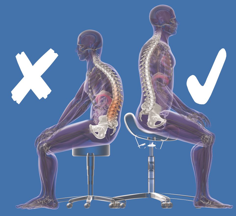 Silla convencional vs. Silla Bambach Postura